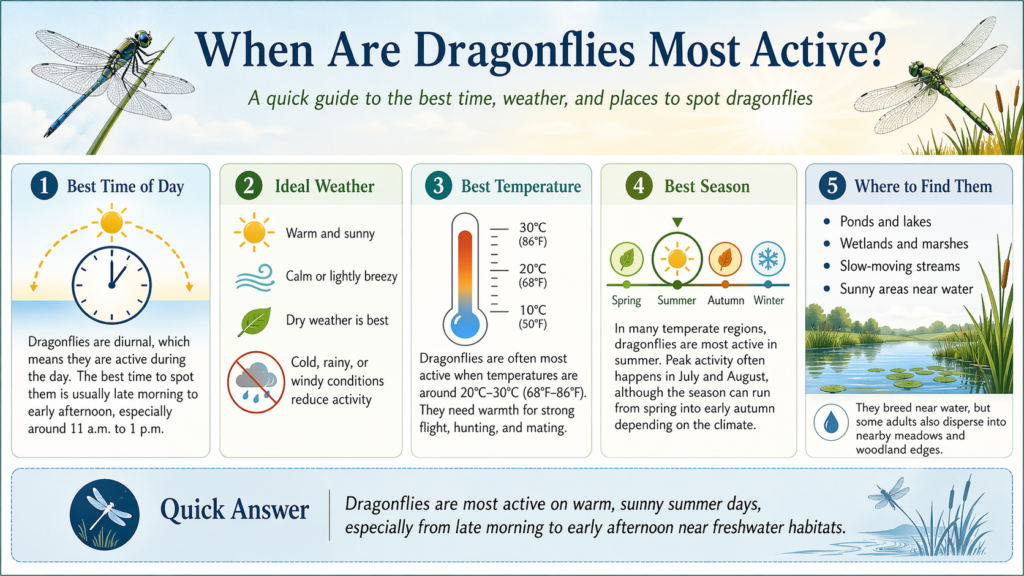 when are dragonflies most active