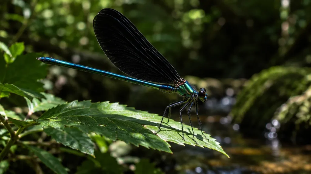 ebony jewelwing damselfly