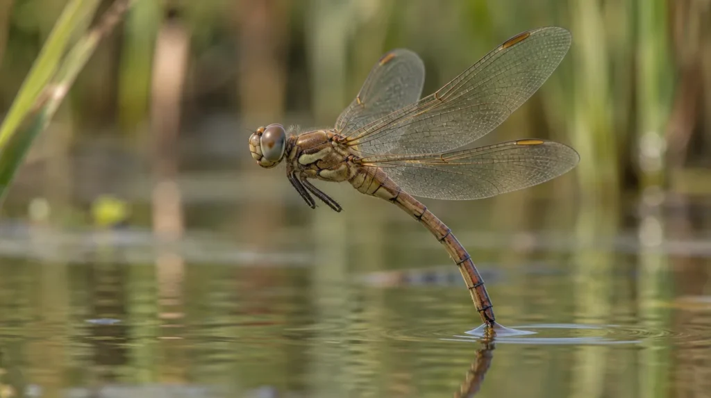 why do dragonflies dip their tails in water